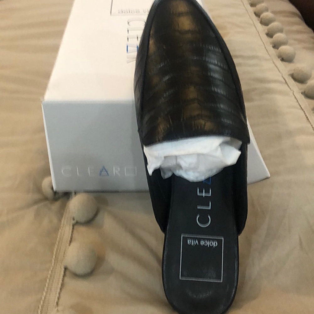 NIB Dolce Vita Black Croc Mule